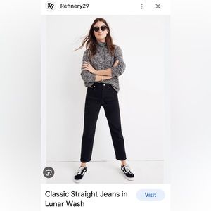 Madewell 26in Classic Straight Jean Black